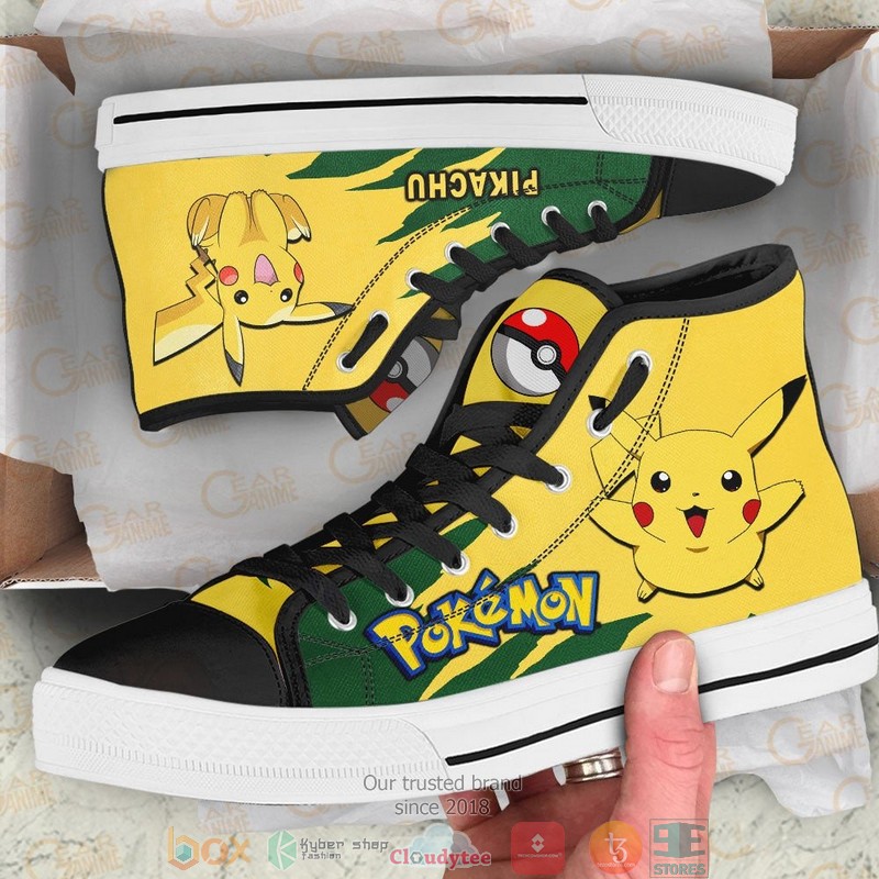 Pokemon Pikachu High Top Canvas Shoes 2 Pokemon Pikachu High Top Canvas Shoes 1