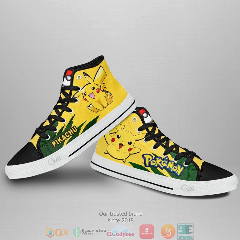 Pokemon Pikachu High Top Canvas Shoes 3 Pokemon Pikachu High Top Canvas Shoes 1 2