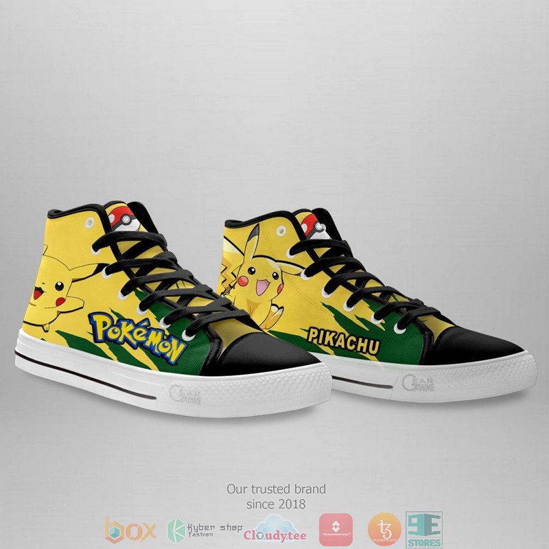 Pokemon Pikachu High Top Canvas Shoes 4 Pokemon Pikachu High Top Canvas Shoes 1 2 3