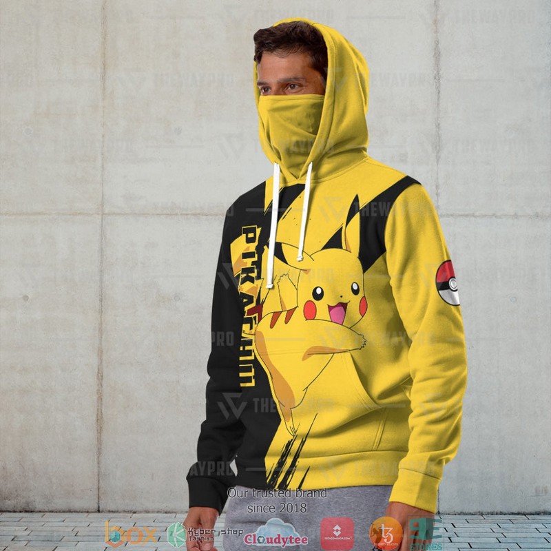 Pokemon Pikachu Snood Mask Hoodie 4 Pokemon Pikachu Snood Mask Hoodie 1 2 3