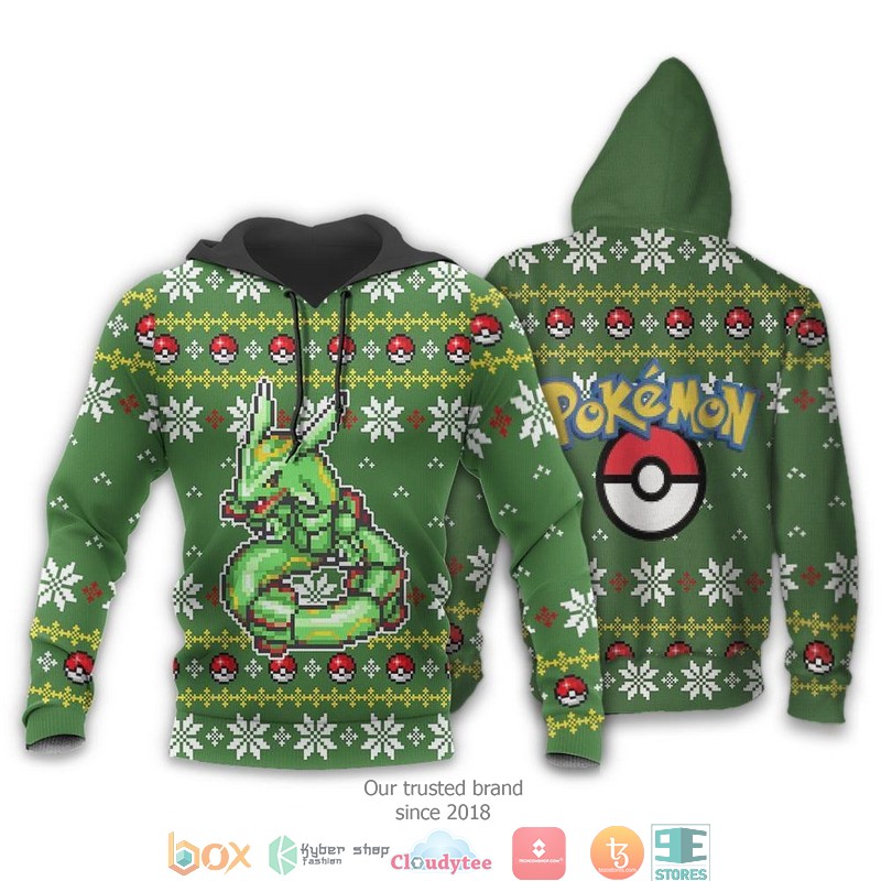 Pokemon Rayquaza Xmas 3d shirt, hoodie 3 Pokemon Rayquaza Xmas 3d shirt hoodie 1 2