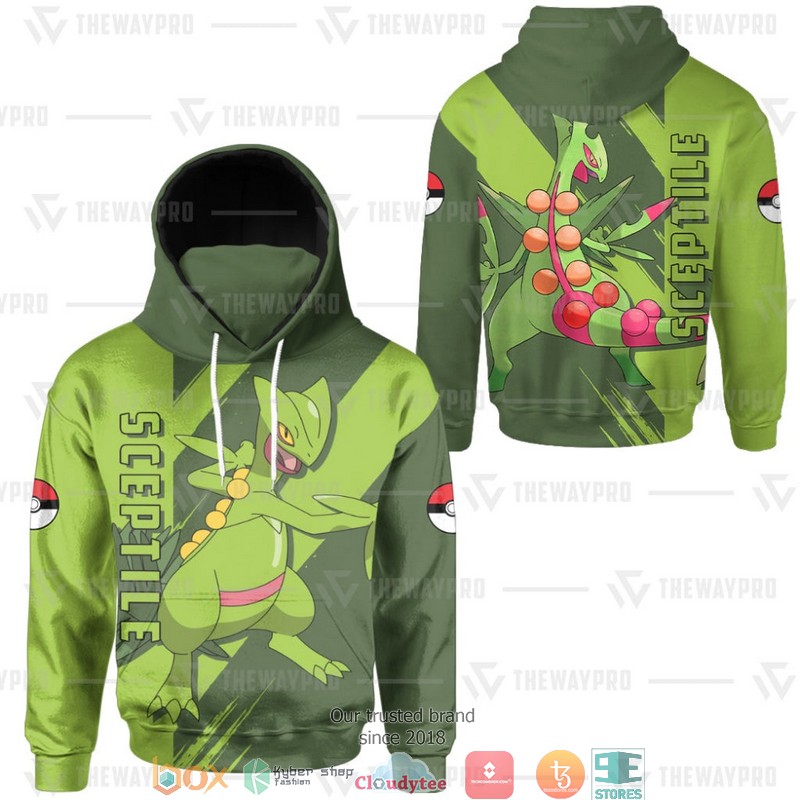 Pokemon Sceptile Snood Mask Hoodie 3 Pokemon Sceptile Snood Mask Hoodie 1 2