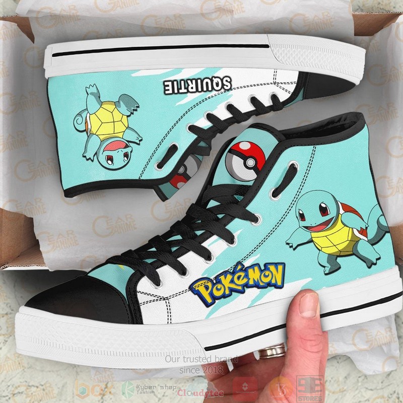Pokemon Squirtle Anime Canvas High Top Shoes 1