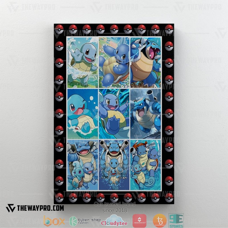 Pokemon Squirtle Wartortle Blastoise Poke Ball Canvas 1