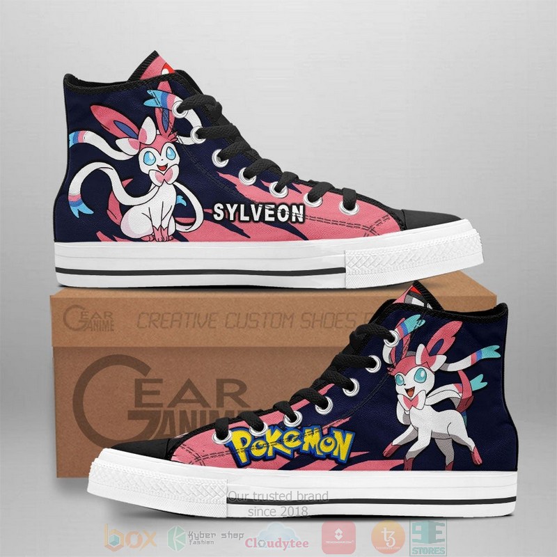 Pokemon Sylveon Anime Canvas High Top Shoes