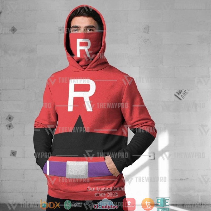 Pokemon Team Rocket Christmas Red Suit Snood Mask Hoodie 1