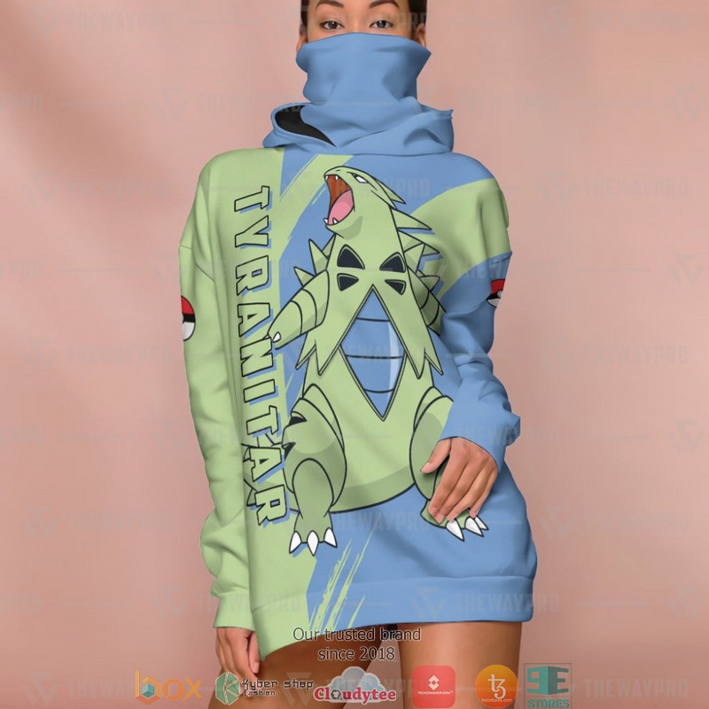 Pokemon Tyranitar Snood Mask Hoodie 3 Pokemon Tyranitar Snood Mask Hoodie 1 2
