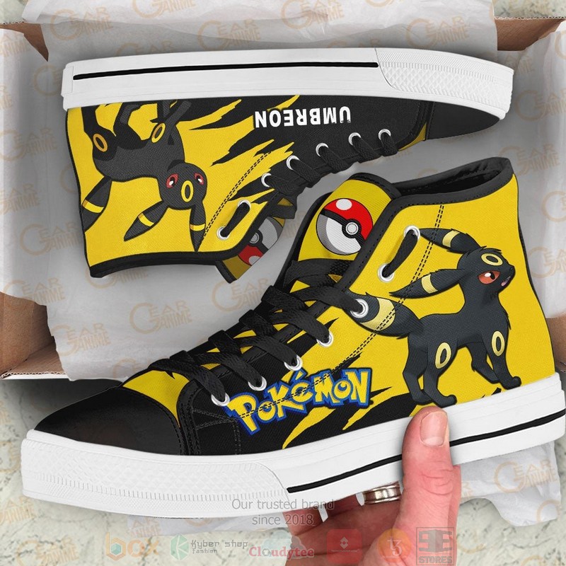 Pokemon Umbreon Anime Canvas High Top Shoes 1