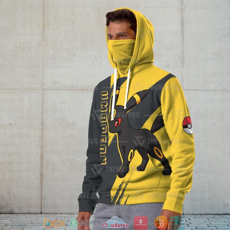 Pokemon Umbreon Yellow Snood Mask Hoodie 4 Pokemon Umbreon Yellow Snood Mask Hoodie 1 2 3