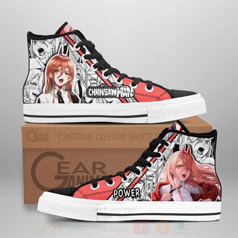 Power Custom Manga Anime Chainsaw Man High Top Shoes