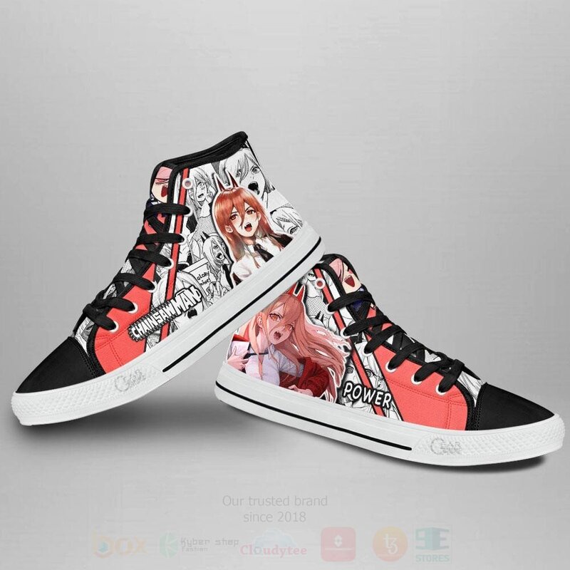 BEST Power Custom Manga Anime Chainsaw Man High Top Canvas Sneakers 4 Power Custom Manga Anime Chainsaw Man High Top Shoes 1 2 3
