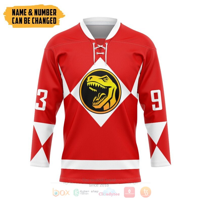 Power Ranger Red Ranger Custom Hockey Jersey 1 Power Ranger Red Ranger Custom Hockey Jersey
