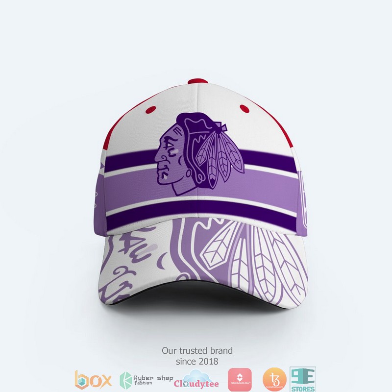 NHL Chicago BlackHawks Fights Cancer Cap 1 NHL Chicago BlackHawks Fights Cancer Cap