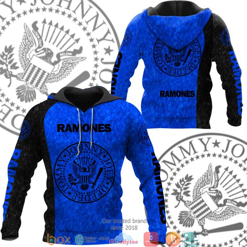 Ramones Blue Black 3d hoodie, zip hoodie 11 Ramones Blue Black 3d hoodie zip hoodie