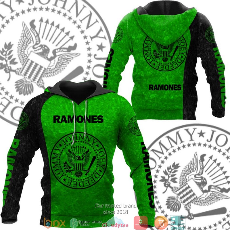 Ramones Green Black 3d hoodie, zip hoodie 4 Ramones Green Black 3d hoodie zip hoodie