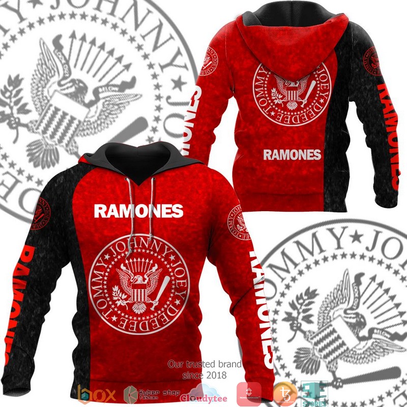 Ramones Red Black 3d hoodie zip hoodie