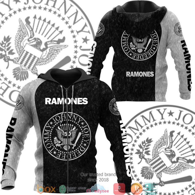 Ramones Smoke Black Color 3d hoodie, zip hoodie 2 Ramones Smoke Black Color 3d hoodie zip hoodie 1