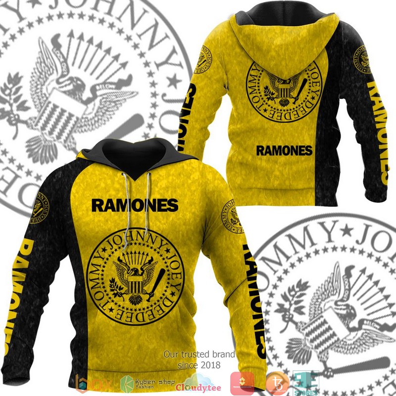 Ramones Yellow Black 3d hoodie zip hoodie
