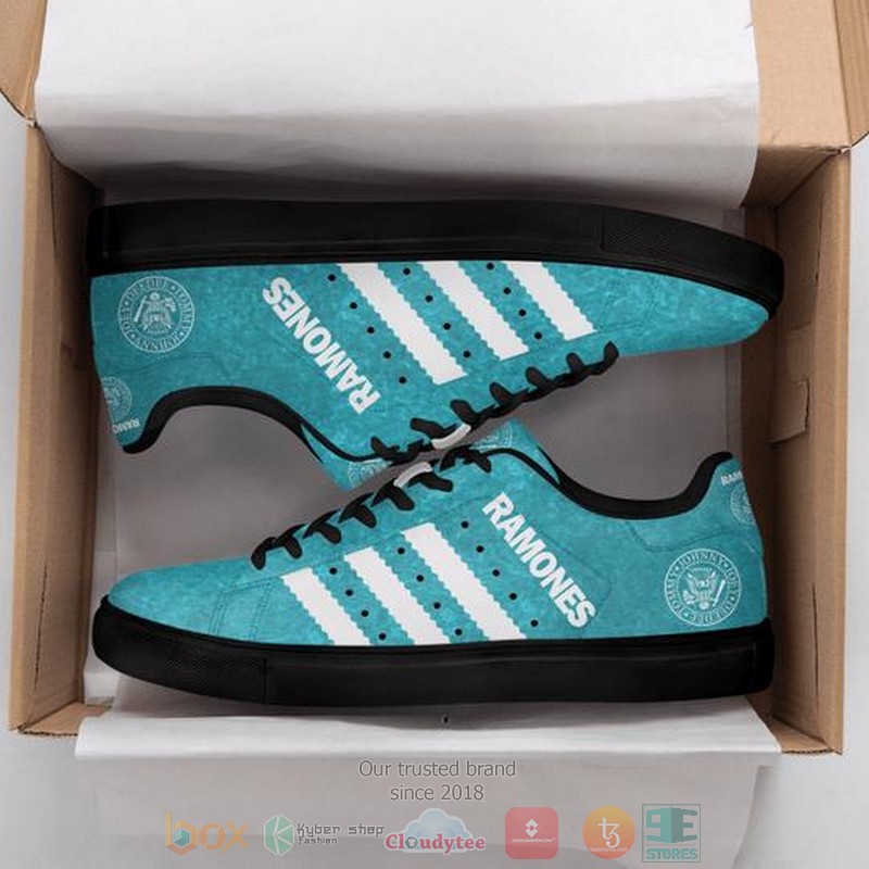 Ramones band cyan white Stan Smith shoes