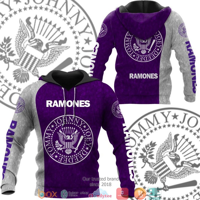 Ramones grey Purple 3d hoodie zip hoodie