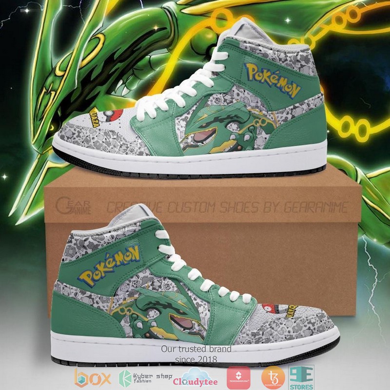 Rayquaza Anime Pokemon Air Jordan High Top Shoes