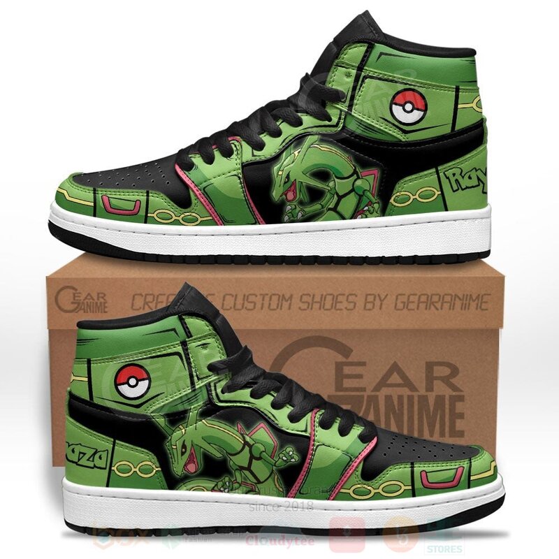 Rayquaza Custom Pokemon Anime Air Jordan High Top Shoes