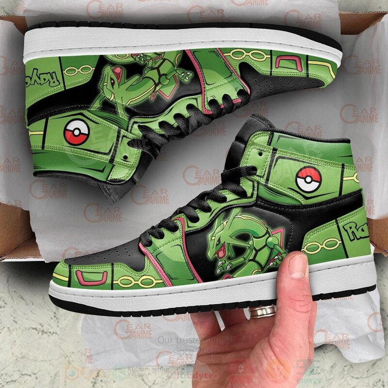 Rayquaza Custom Pokemon Anime Air Jordan High Top Shoes 1