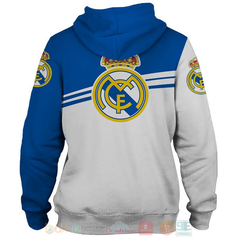 Real Madrid FC white blue shirt, hoodie 2 Real Madrid FC white blue 3D shirt hoodie 1