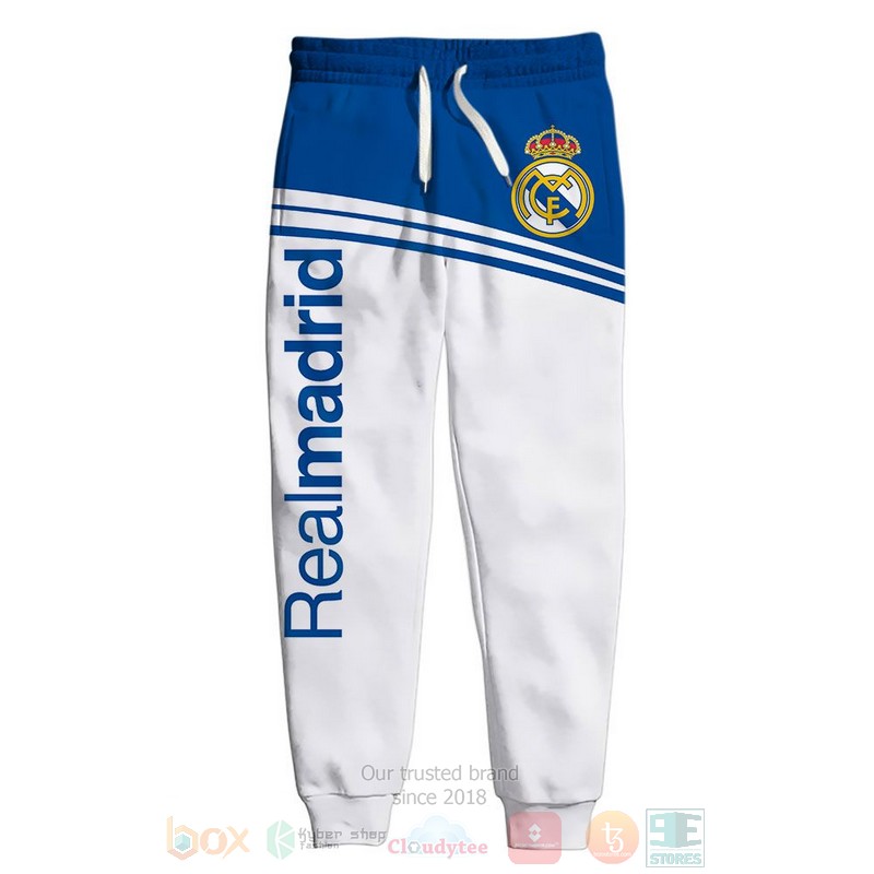 Real Madrid FC white blue shirt, hoodie 5 Real Madrid FC white blue 3D shirt hoodie 1 2 3 4