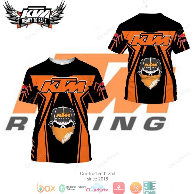 Red Bull KTM Racing Skull 3d all over printed shirt, hoodie 3 Red Bull KTM Racing Skull 3d all over printed shirt hoodie 1 2