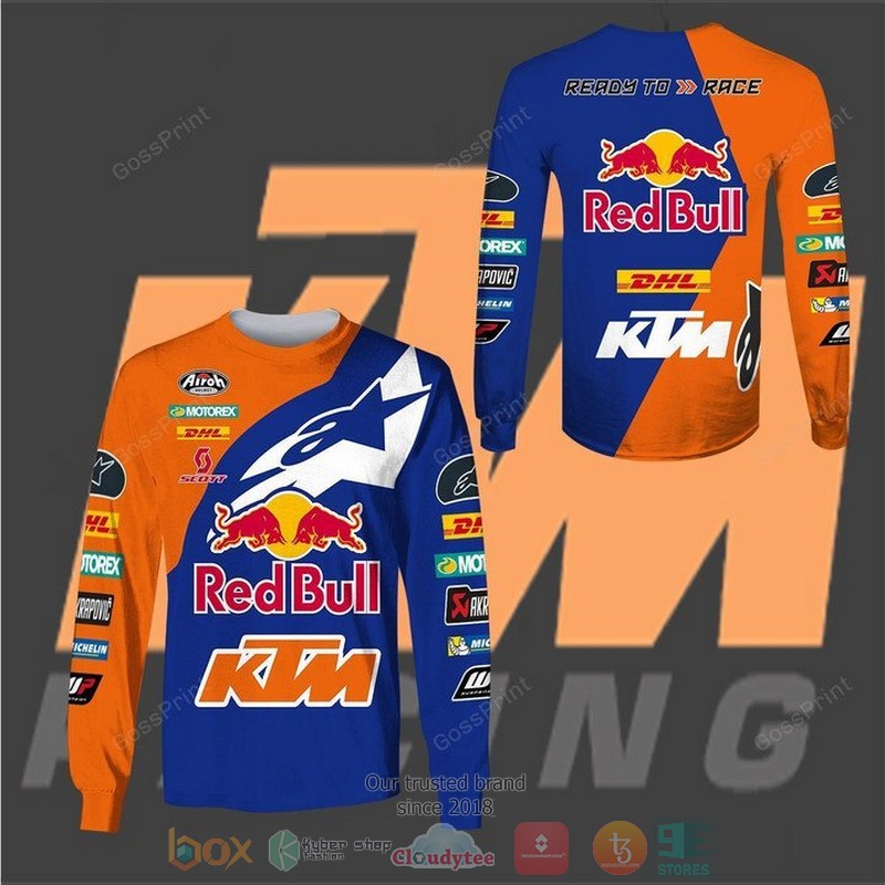 HOT Red Bull KTM Racing blue orange 3d shirt, hoodie 2 Red Bull KTM Racing blue orange 3d shirt hoodie 1