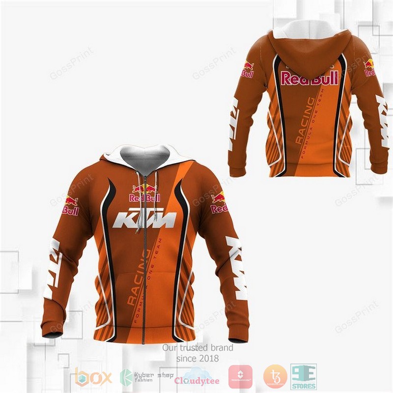 Red Bull KTM Racing brown orange 3d shirt hoodie 1 2 3