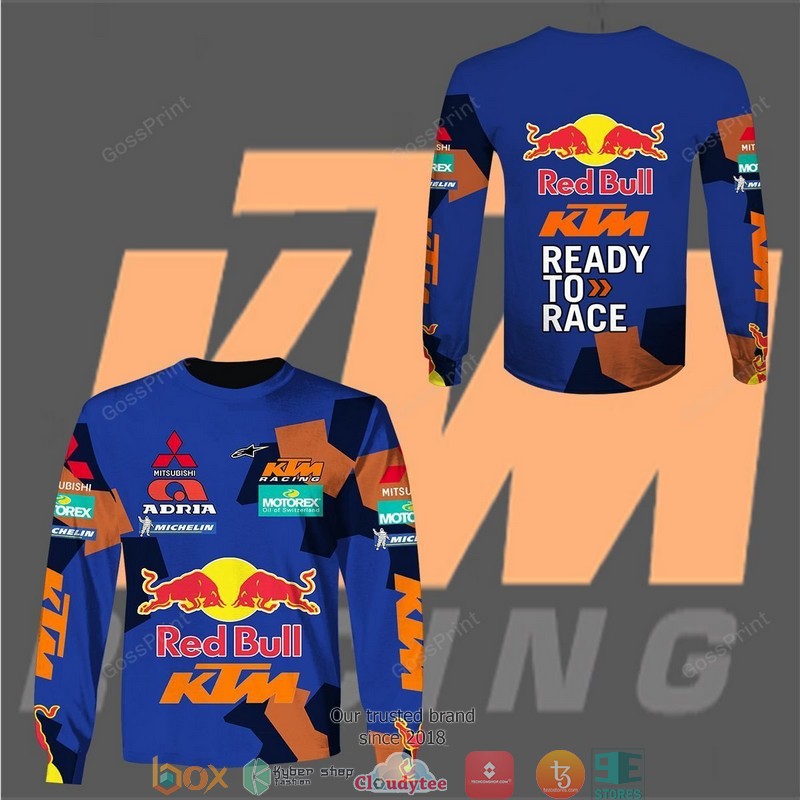 Red Bull KTM Ready to race Blue 3d all over printed shirt hoodie 1