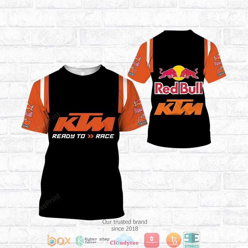 Red Bull KTM Ready to race Orange Black 3d all over printed shirt, hoodie 3 Red Bull KTM Ready to race Orange Black 3d all over printed shirt hoodie 1 2