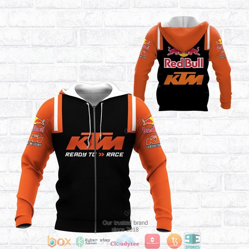 Red Bull KTM Ready to race Orange Black 3d all over printed shirt, hoodie 4 Red Bull KTM Ready to race Orange Black 3d all over printed shirt hoodie 1 2 3
