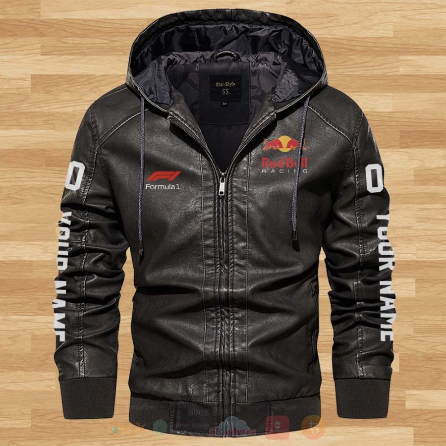BEST Red Bull Racing Personalized 2D Leather PU Jacket Hat 2 Red Bull Racing Personalized Leather Jacket Hat 1