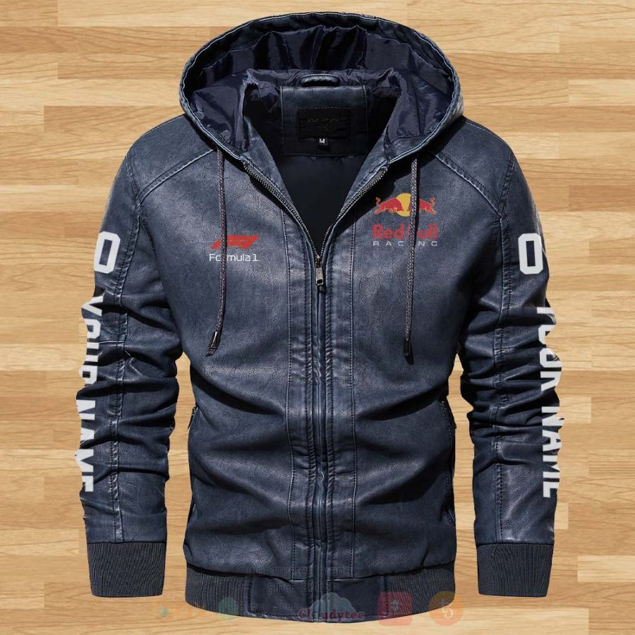 BEST Red Bull Racing Personalized 2D Leather PU Jacket Hat 3 Red Bull Racing Personalized Leather Jacket Hat 1 2
