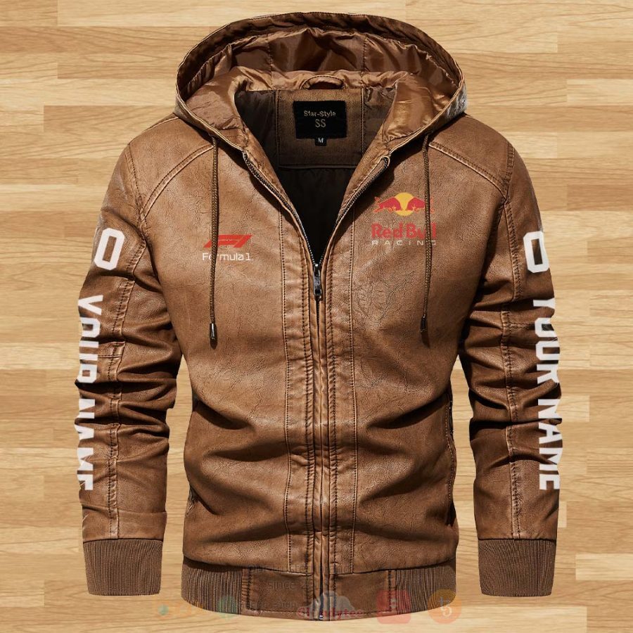 BEST Red Bull Racing Personalized 2D Leather PU Jacket Hat 4 Red Bull Racing Personalized Leather Jacket Hat 1 2 3