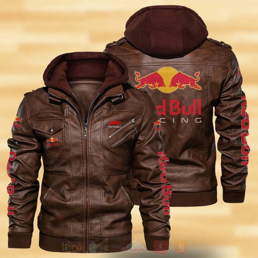 BEST Red Bull Racing Ver1 2D Leather PU Jacket 3 Red Bull Racing Ver1 Leather Jacket 1 2