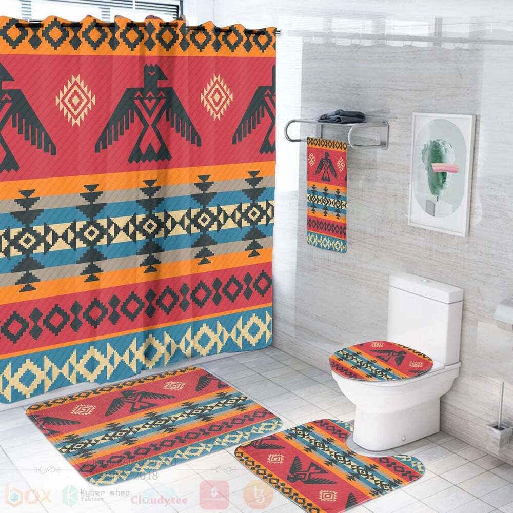 Red Thunderbird Native Bathroom Set