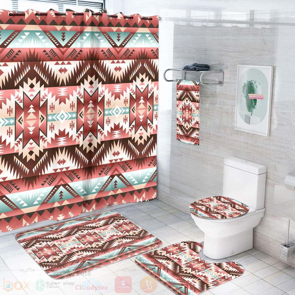 Red Vector Native Bathroom Set