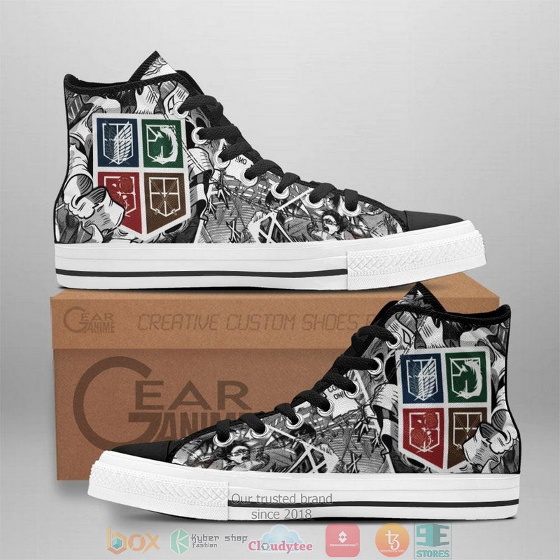Regiment Badge Attack On Titan High Top Canvas Shoes
