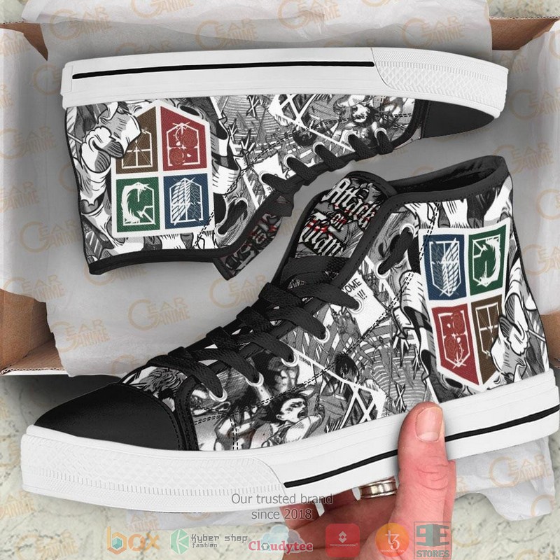Regiment Badge Attack On Titan High Top Canvas Shoes 1