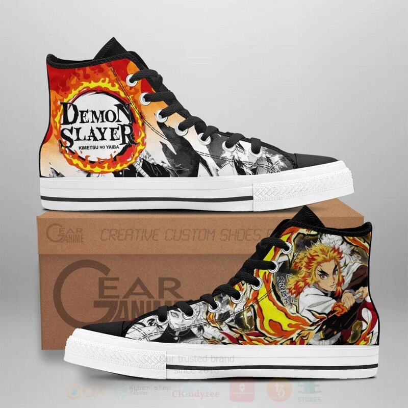 Rengoku Custom Anime Demon Slayer High Top Shoes