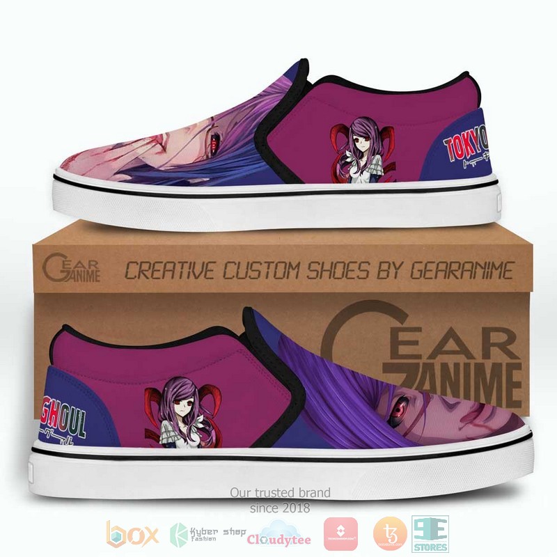 Rize Kamishiro Anime Tokyo Ghoul Slip-On Sneaker Shoes 3 Rize Kamishiro Anime Tokyo Ghoul Slip On Shoes 1 2