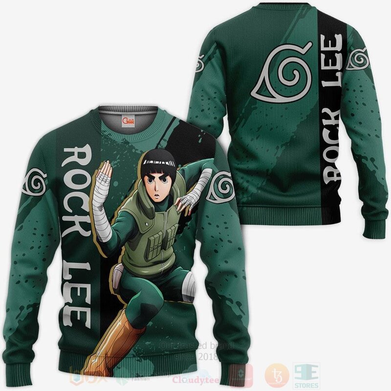 BEST Rock Lee Custom Anime 3D Hoodie, T-Shirt 2 Rock Lee Custom Anime 3D Hoodie Shirt 1