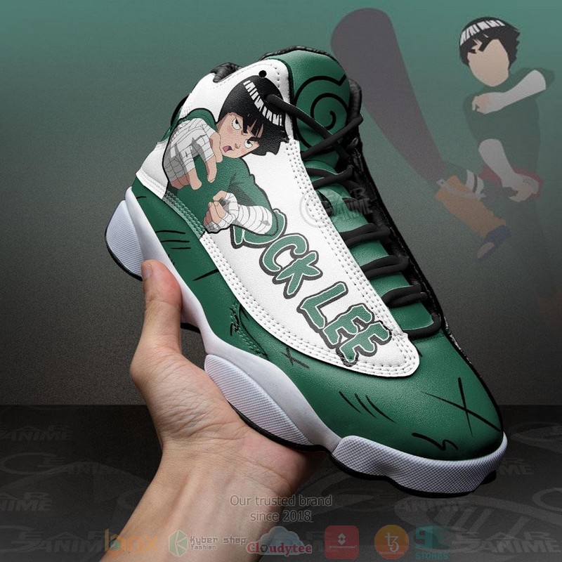 Rock Lee Naruto Anime Air Jordan 13 Sneaker Shoes 3 Rock Lee Naruto Anime Air Jordan 13 Shoes 1 2