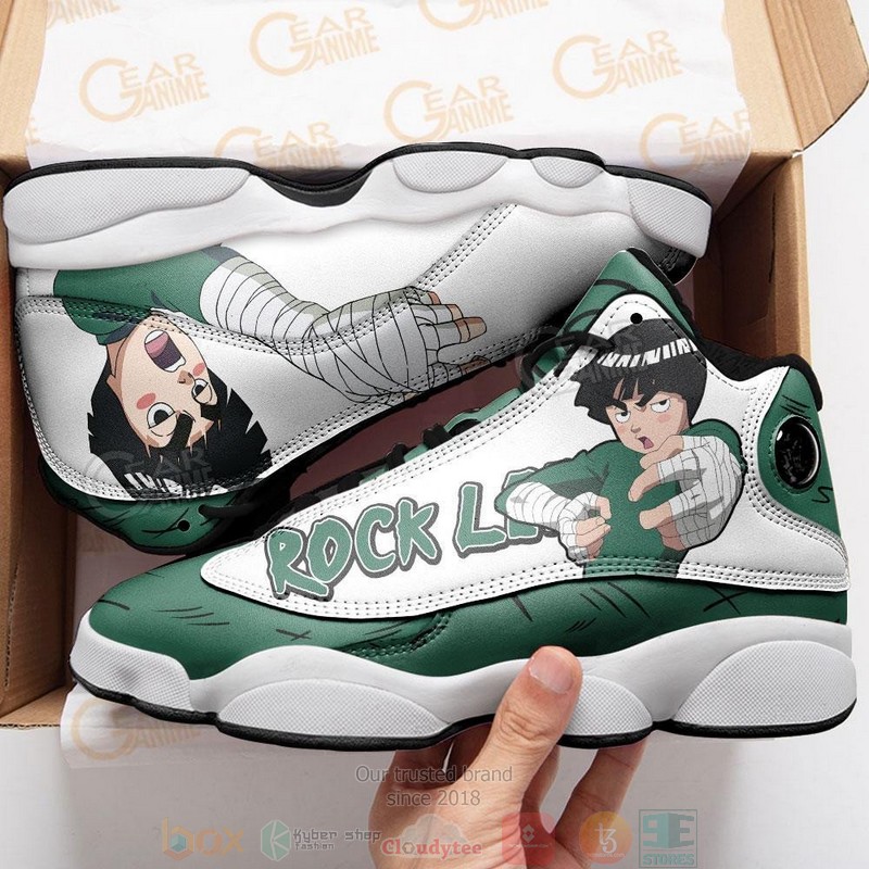 Rock Lee Naruto Anime Air Jordan 13 Sneaker Shoes 4 Rock Lee Naruto Anime Air Jordan 13 Shoes 1 2 3