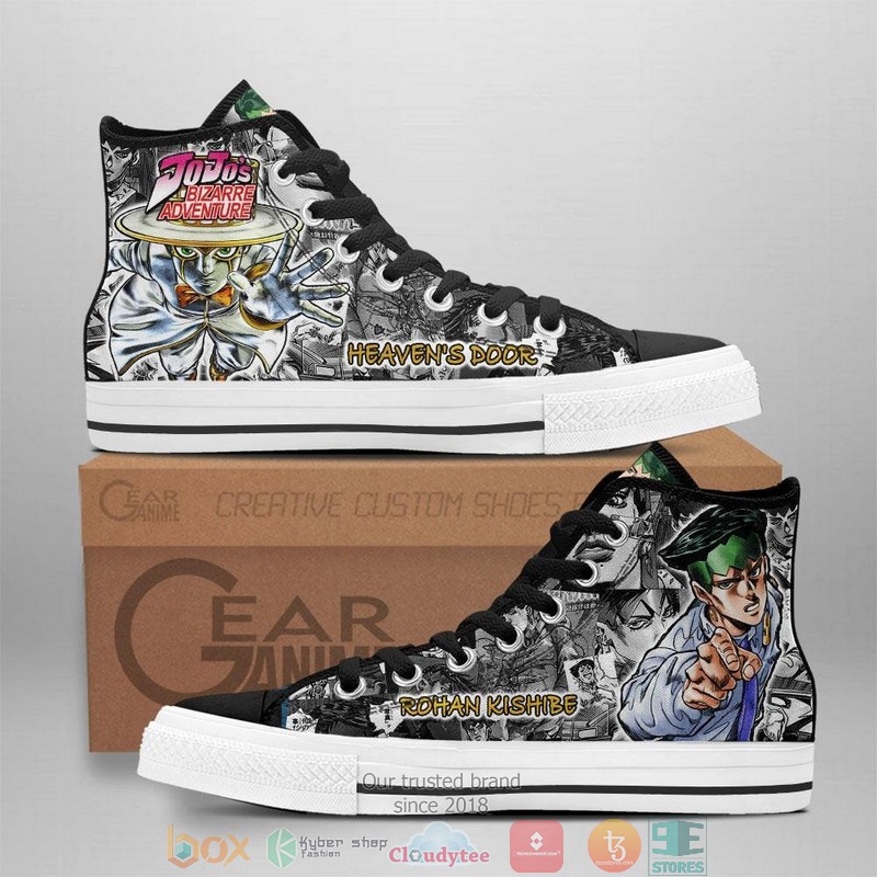 Rohan Kishibe Jojos Birraze Adventure High Top Canvas Shoes