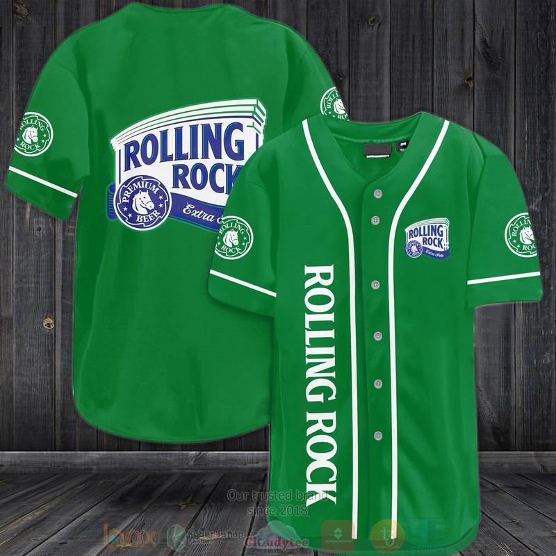 HOT Rolling Rock Extra Pale green Baseball Jersey 3 Rolling Rock Extra Pale green Baseball Jersey